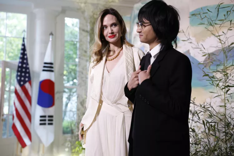 Angelina Jolie Wore the Dreamiest White Gown to the White House