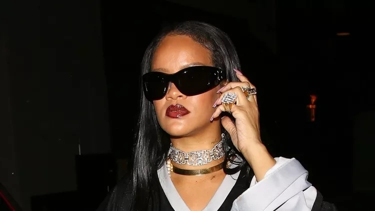 Rihanna Paired a Football Jersey With a Sheer Skirt and So Many Diamonds