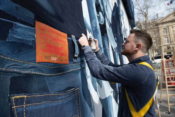 Levi’s celebrates 501’s 150th anniversary with denim mural by Ian Berry