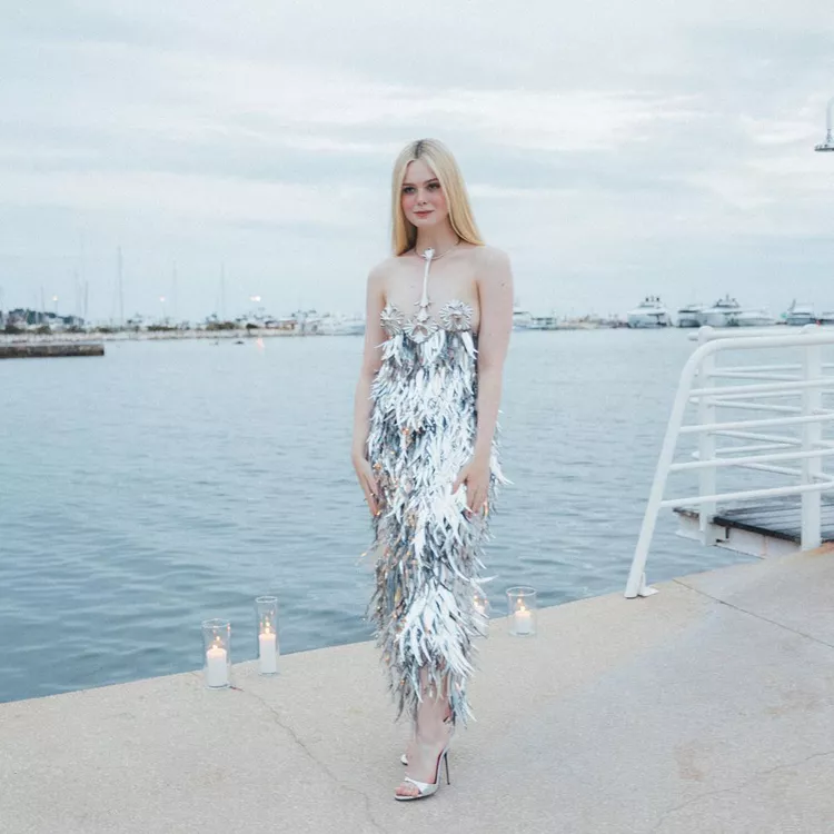 Elle Fanning's Cannes Party Dress Was Equal Parts Disco and Avant-Garde