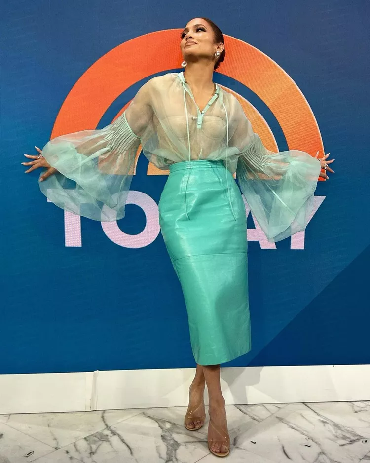 Jennifer Lopez's Sheer Blouse Had the Most Dramatic Bell Sleeves