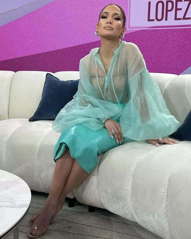 Jennifer Lopez's Sheer Blouse Had the Most Dramatic Bell Sleeves