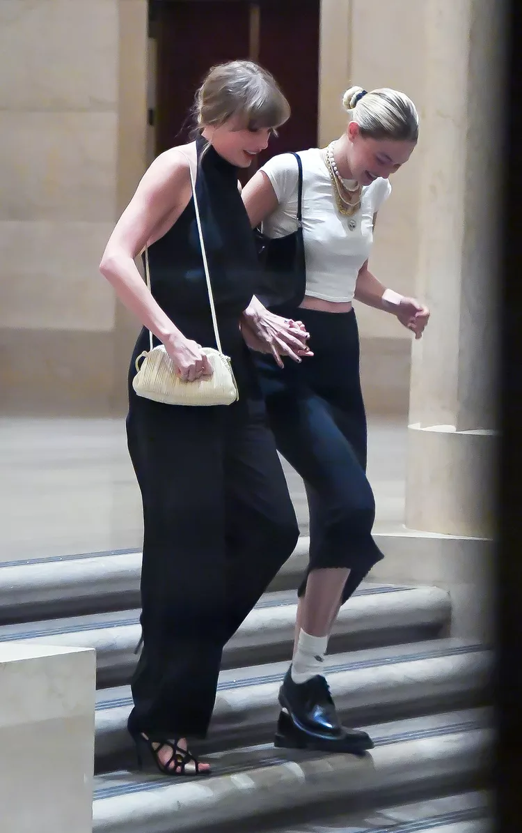 Taylor Swift Paired a Summer-Approved Backless Halter Top With Super-Strappy Heels for a GNO With Gigi Hadid