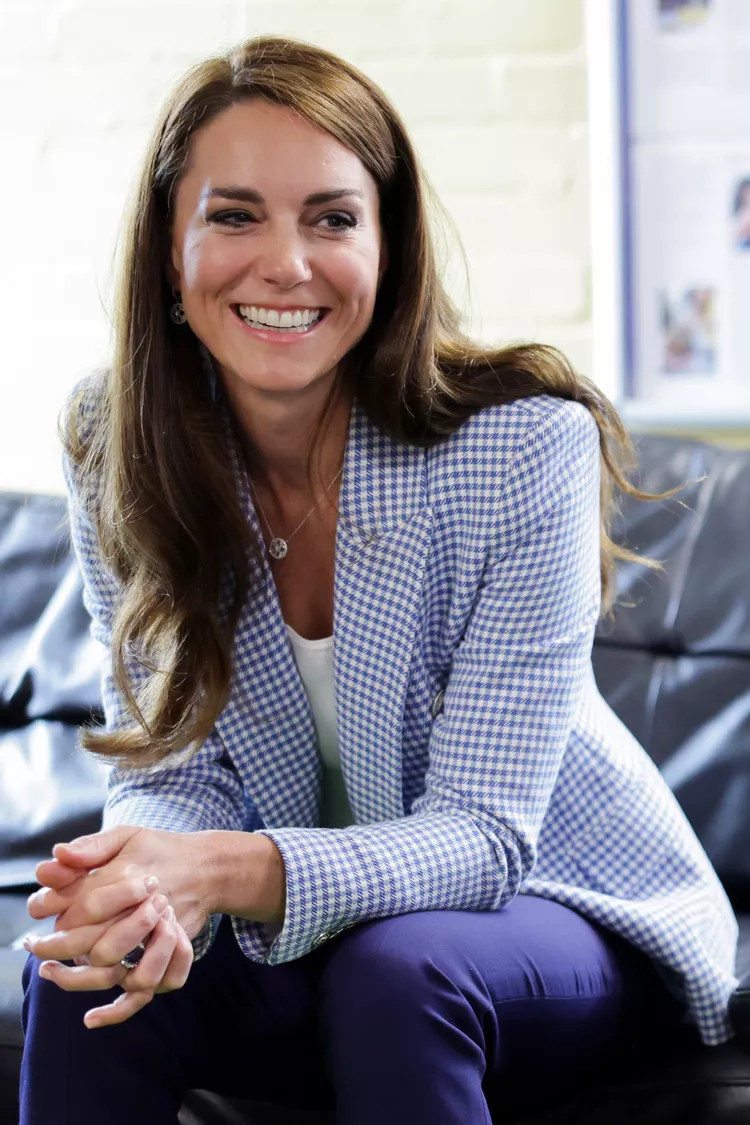 Kate Middleton Made Her Go-To Outfit Formula Work For Summer With a Blue-and-White Houndstooth Blazer