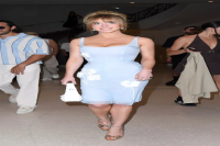 Sydney Sweeney's Baby Blue Chiffon Dress and '60s-Inspired Fringe Is Giving Cinderella