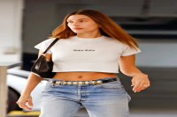 HAILEY BIEBER CLAPS BACK AT THE INTERNET WITH A 'NEPO BABY' TEE