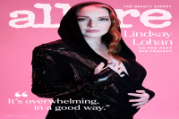 Lindsay Lohan's Plunging, Midriff-Baring Cutout Dress Expertly Showed Off Her Baby Bump