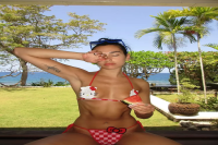 Dua Lipa’s Latest Vacation Look Included a Crochet Hello Kitty String Bikini and Matching Thong Bottoms
