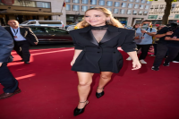 Jennifer Lawrence Paired Her Super-Short Blazer Dress With a Seriously Sheer Top