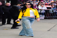 Katy Perry Elevated This Celeb-Loved Spring Uniform With a Canary Yellow Motorcycle Jacket